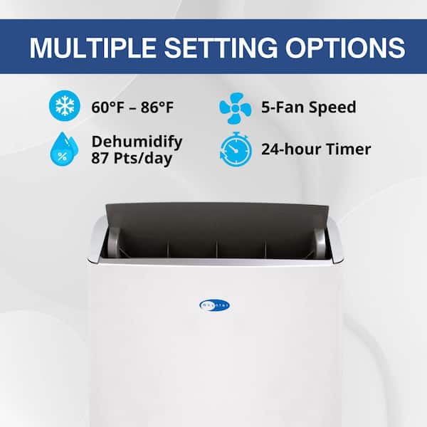 14,000 BTU NEX Inverter Dual Hose Portable Air Conditioner with (3) 3M Antimicrobial High Air Flow Air Filter in Black