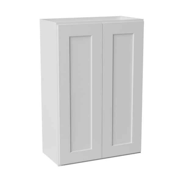 24 in. W x 12 in. D x 36 in. H Ready to Assemble Solid Wood Shaker Wall Kitchen Cabinet in White