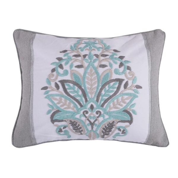 Teal and discount gray throw pillows