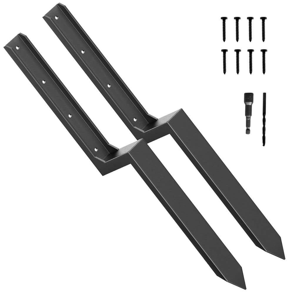 Thickened Steel Fence Post Repair Kit 1-Piece Anchor Stakes for 4 x 4/6 x 6 Wood Posts (11-Gauge, 2-Pack) price history on PriceWatchPro