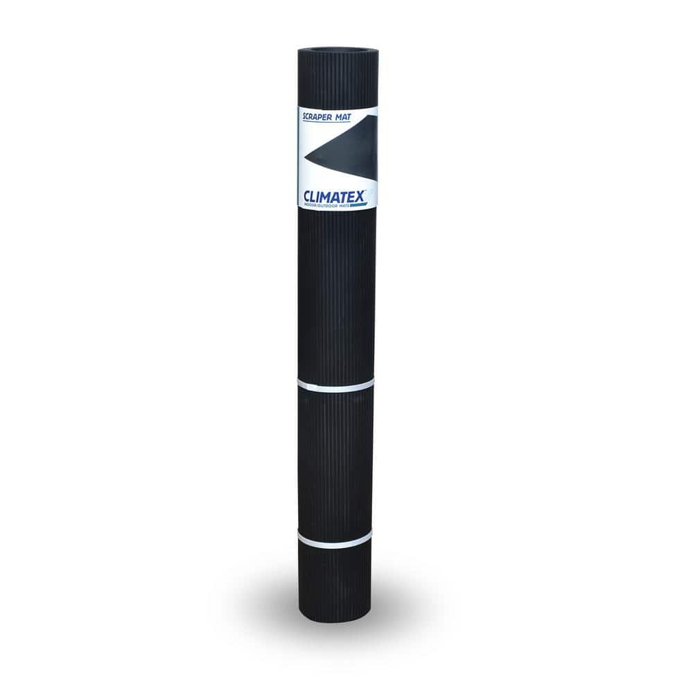 Black 36 in. x 120 in. Recycled Rubber Scraper Mat