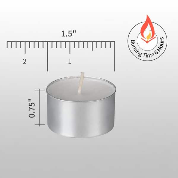 LOKWT 100-Pack Unscented White Tealight Candles 6 to 7 Hour Burn