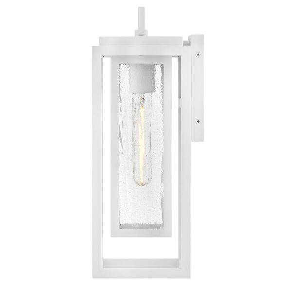 HINKLEY - Republic 1-Light Textured White Hardwired Outdoor Wall Lantern Sconce