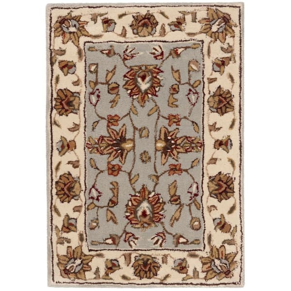 Total Performance 2 ft. x 3 ft. Light Blue/Ivory Floral Border Area Rug
