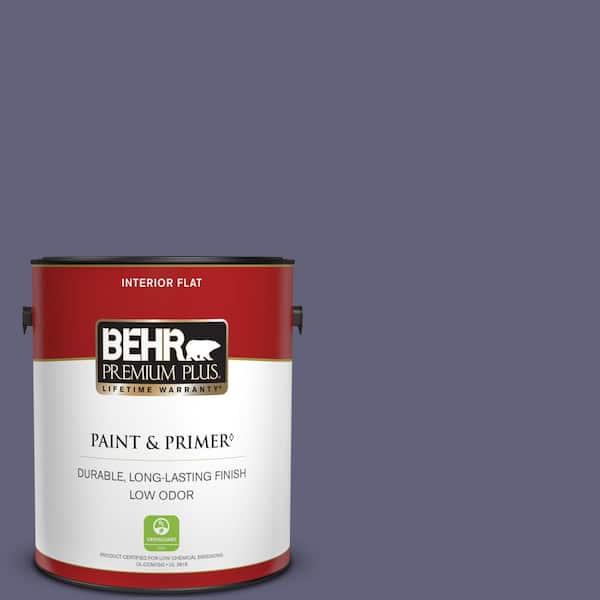 BEHR PREMIUM PLUS 1 gal. #PMD-44 Twilight Dusk Flat Low Odor Interior Paint & Primer