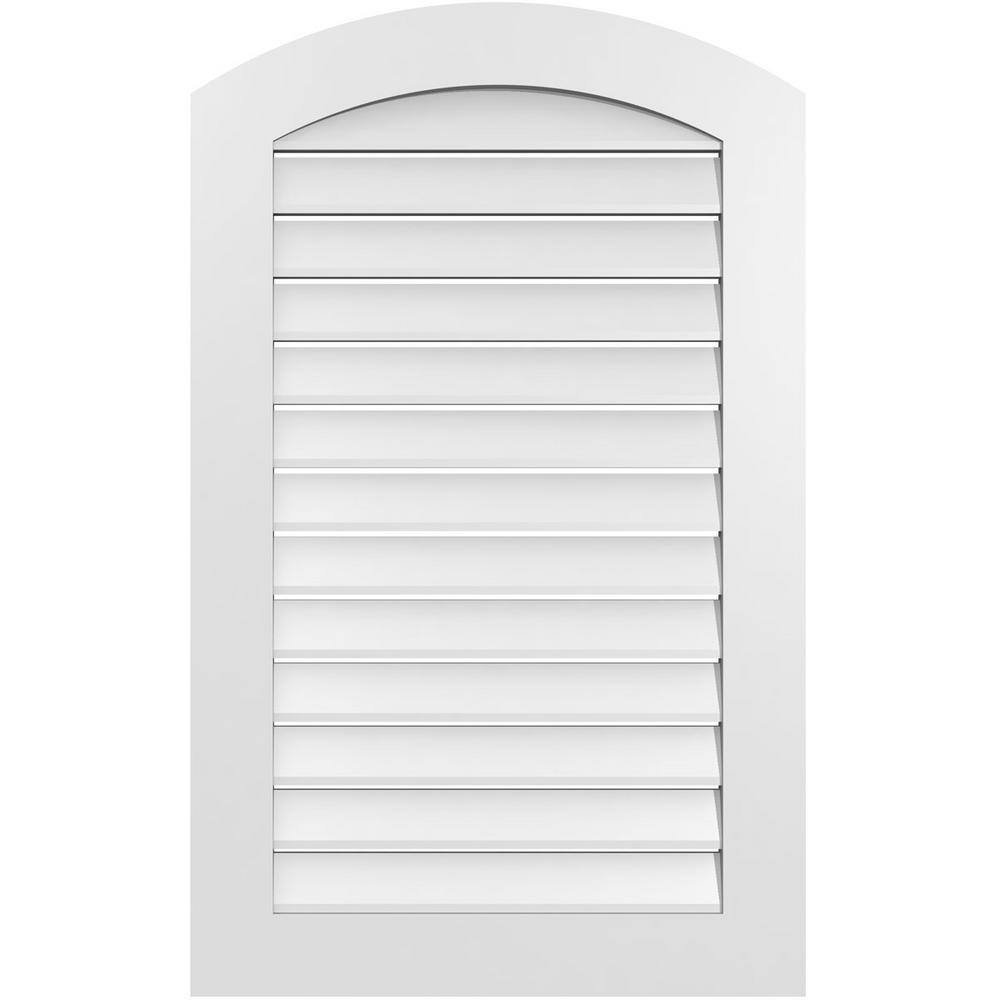 Ekena Millwork 26 in. x 40 in. Arch Top Surface Mount PVC Gable Vent ...