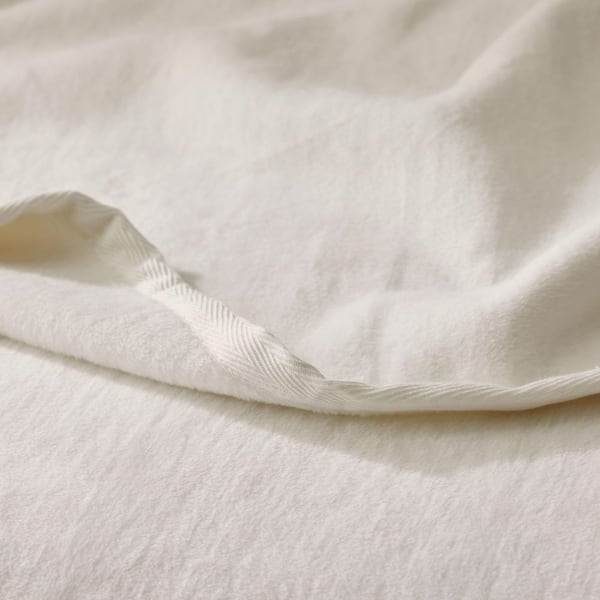 Company Cotton Acrylic Fleece Collection Ivory Cotton Full/Queen Woven Blanket