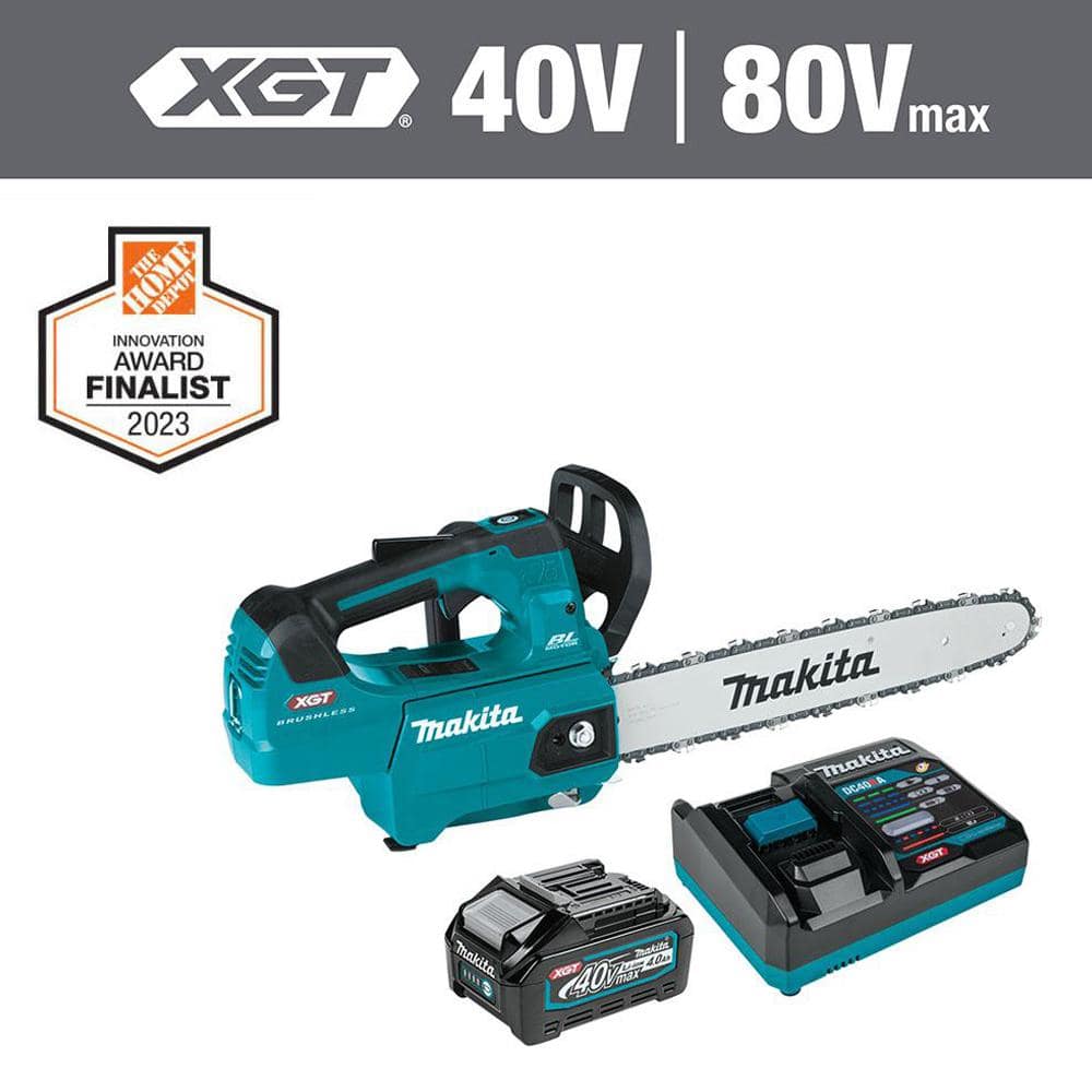 Makita XGT 14 in. 40V max Brushless Battery Top Handle Electric Chainsaw  Kit (4.0Ah) GCU02M1 - The Home Depot