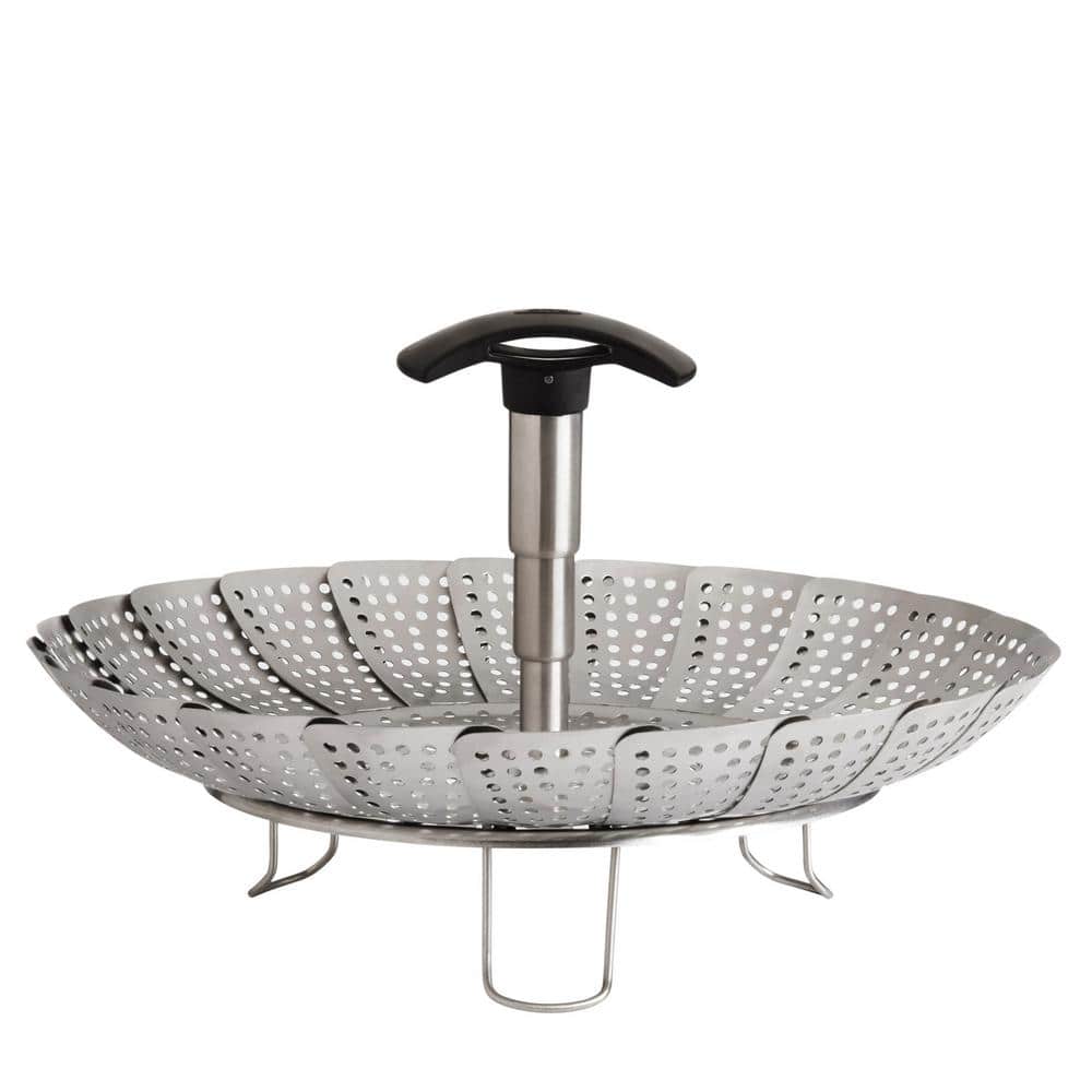 304 Stainless Steel Food Steamer Basket with Silicon Handle