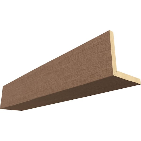 Ekena Millwork Endurathane 8 in. H x 4 in. W x 8 ft. L Rough Cedar Honey Wheat Faux Wood Beam