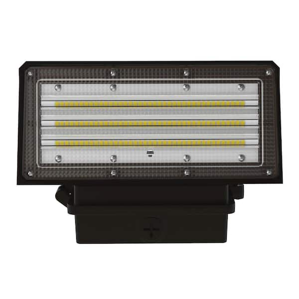 300-Watt Equivalent Integrated Dimmable LED Bronze Outdoor Wall Pack Light Full Cutoff 3000K/4000K/5000K