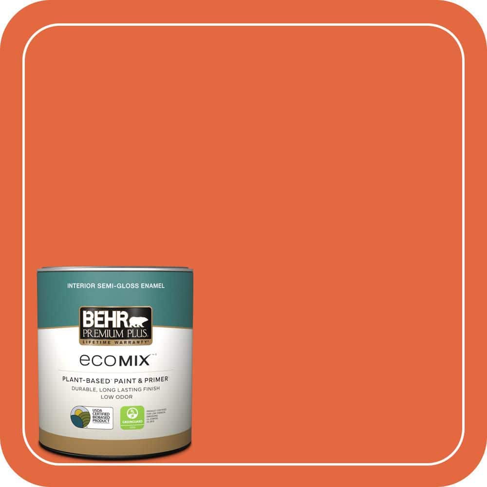 1 qt. #P190-6 Emergency Zone Semi-Gloss Enamel EcoMix Plant-Based Interior Paint & Primer price history on PriceWatchPro