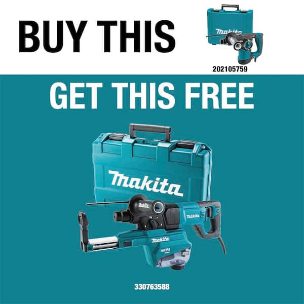 7 Amp 1-1/8 in. Corded SDS-Plus Concrete/Masonry Rotary Hammer Drill with Side Handle and Hard Case