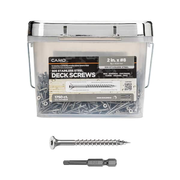 #8 2 in. 305 Stainless Steel Premium Star Drive Bugle-Head Deck Screws (1750-Count)