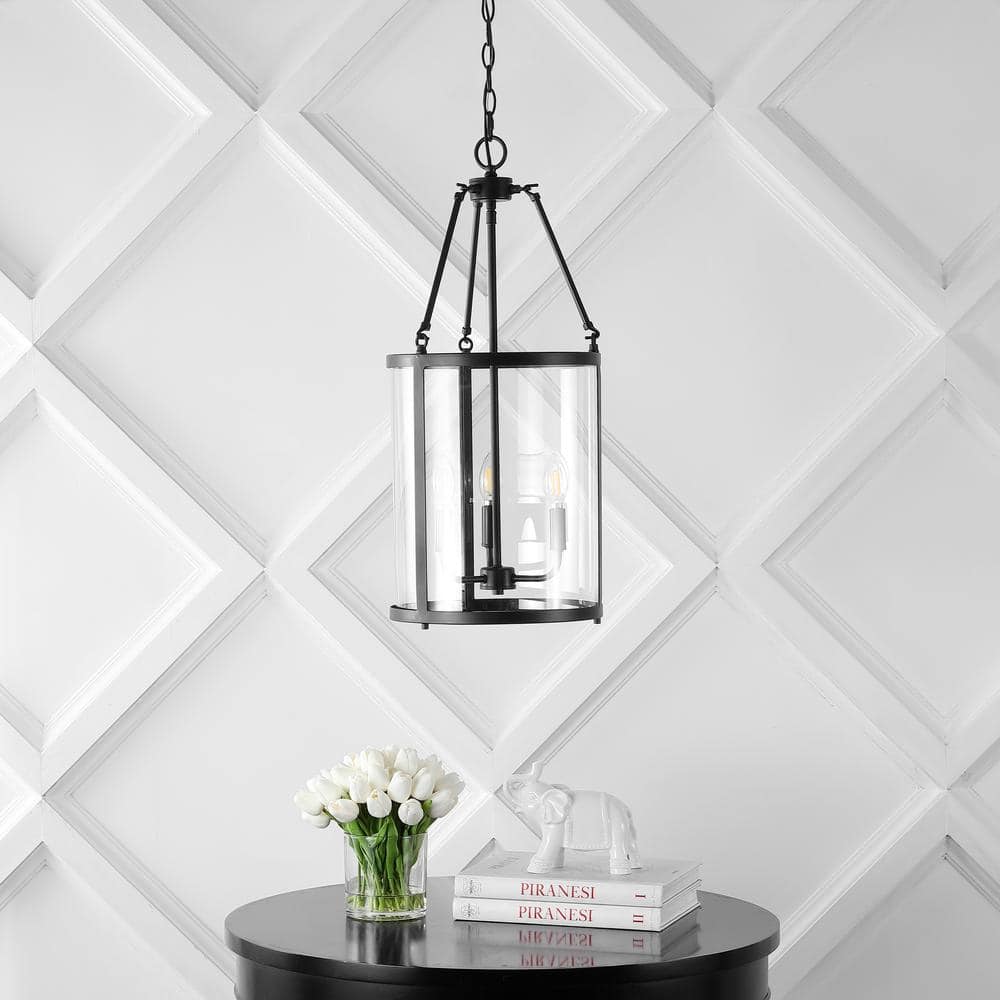 Kinsley 12" Industrial Farmhouse Oil-Rubbed Bronze LED Pendant with Clear Glass