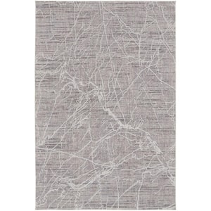 Taupe and Gray 2 ft. x 3 ft. Abstract Area Rug