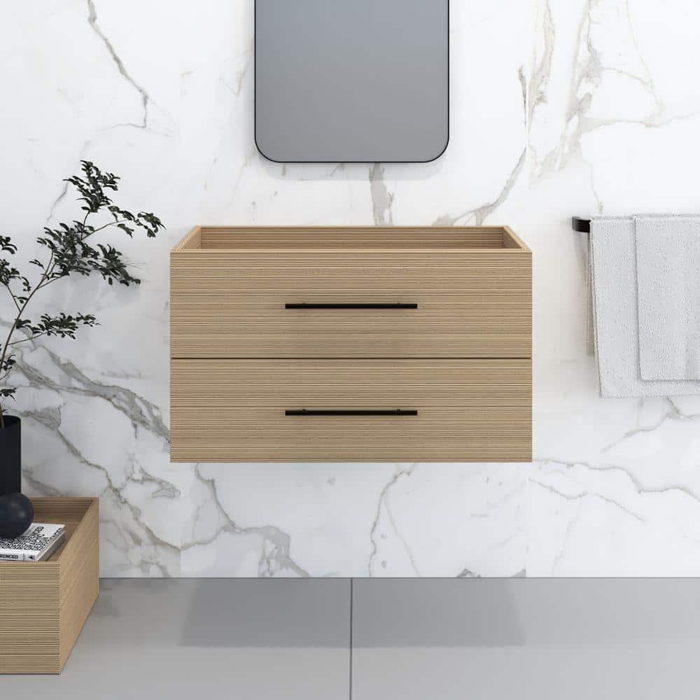 Napa 32 in. W. x 18 in. D x 21 in. H Single Sink Bath Vanity Cabinet without Top in Sand Pine, Wall Mounted price history on PriceWatchPro