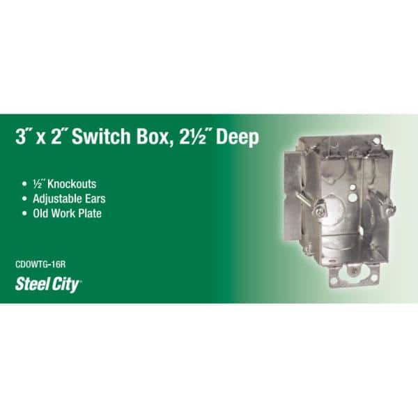 Steel City 1-Gang 4 in. 2-1/8 in. D New Work Metal Utility Box