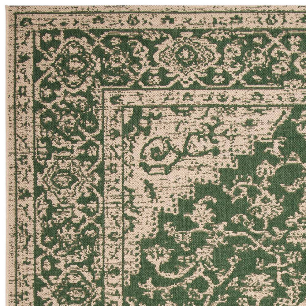 Green and Creme Medallion Synthetic 9' x 12' Tufted Area Rug