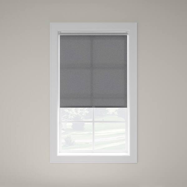 iFit Dark Gray Cordless UV Blocking Reflective Polyester Solar Screen Roller Shade 53.5 in. W x 74 in. L