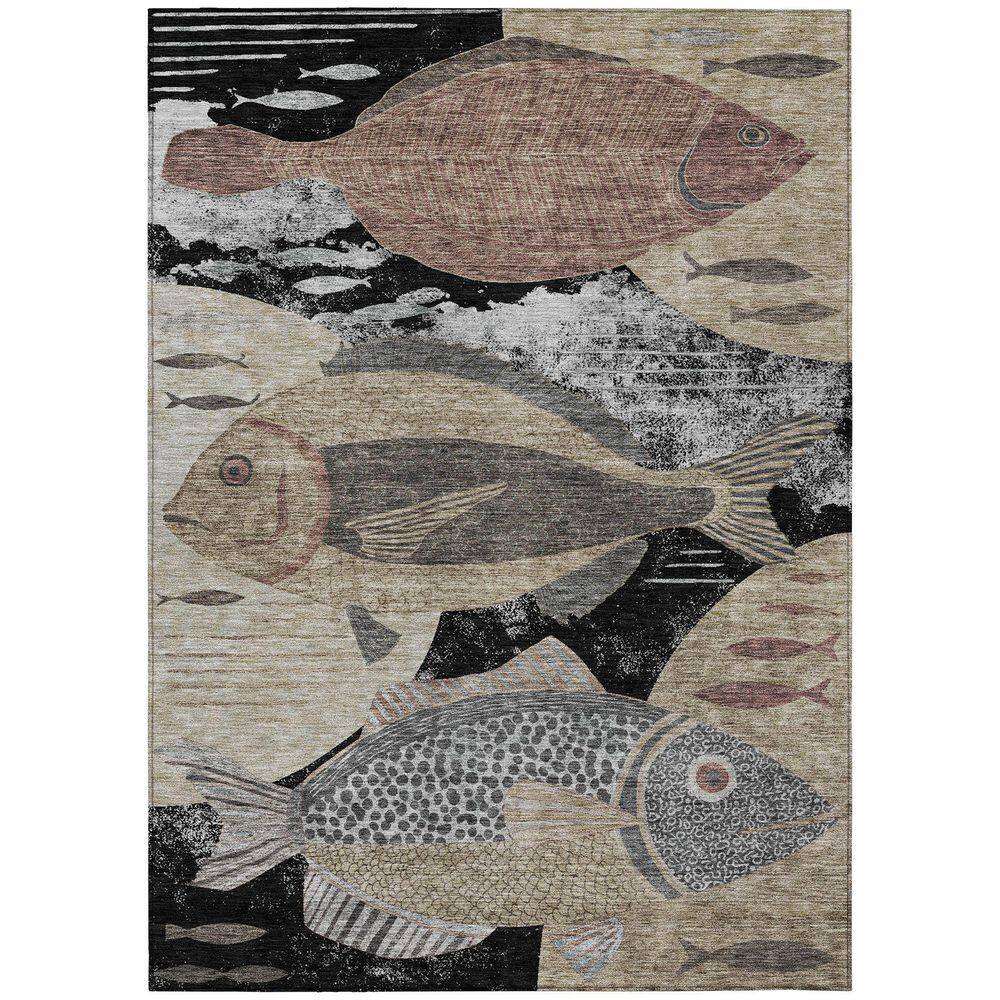 Chantille Machine Washable Indoor/Outdoor Abstract ACN2447 Black 3 ft. x 4 ft. Area Rug price history on PriceWatchPro