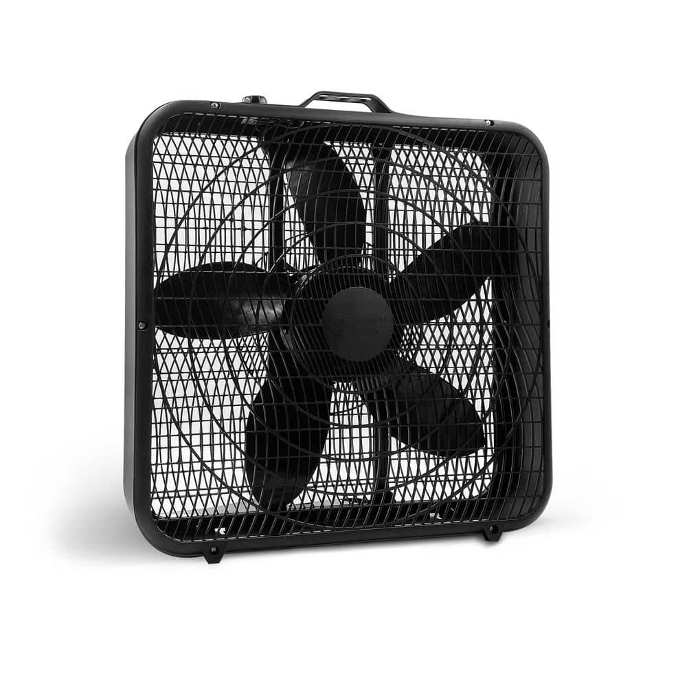 Comfort Zone 20  3-Speed Box Fan for Full-Force Air Circulation with Air Conditioner  Black