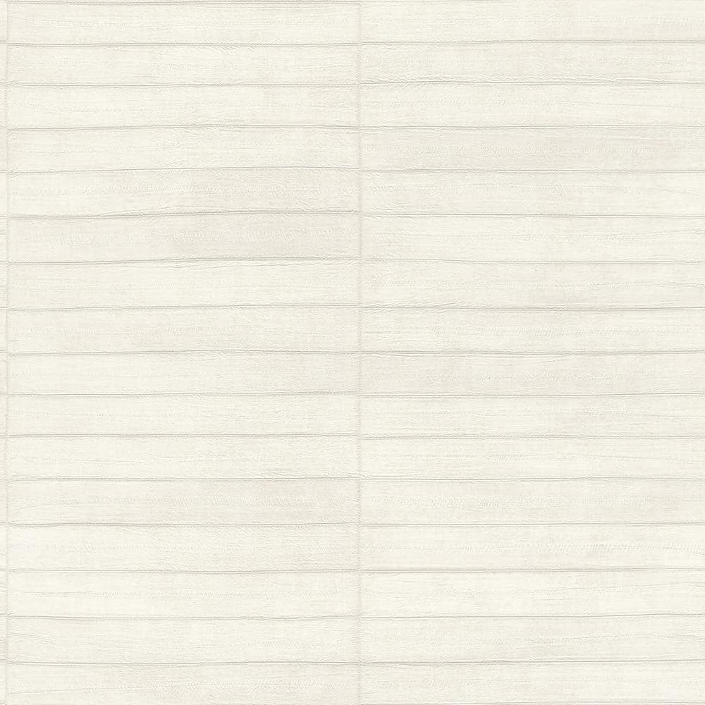 Beige Dermot Ivory Horizontal Stripe Vinyl Non-Pasted Textured Non Woven Re