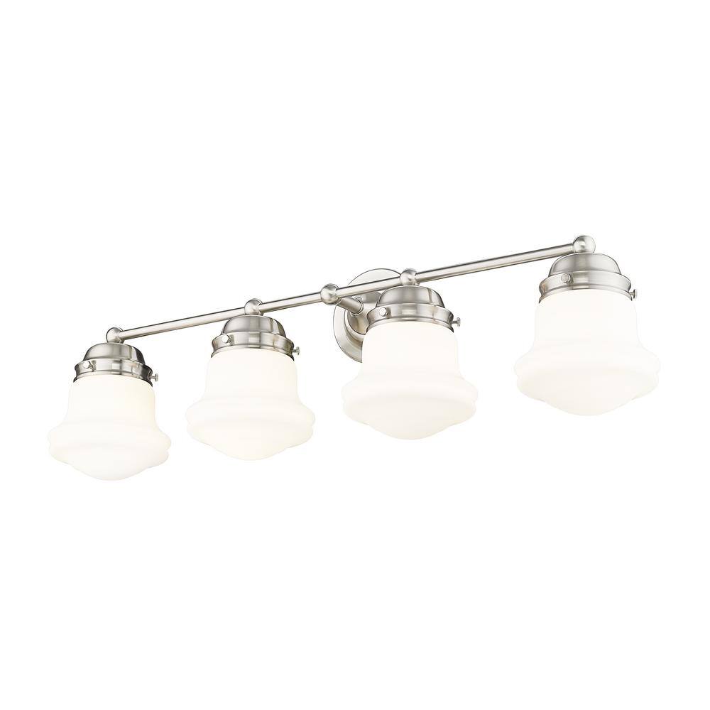 Vaughn 31.5" Brushed Nickel Vanity Light with Opal Glass Shades