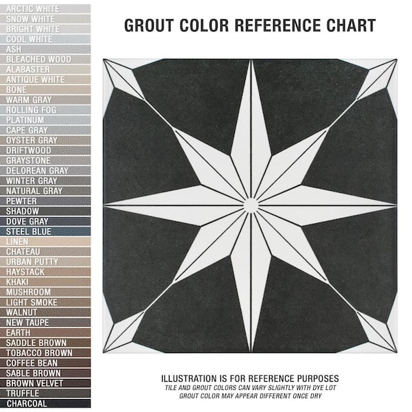 Merola Tile Stella Night 9-3/4 in. x 9-3/4 in. Porcelain Floor and