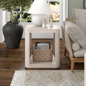 Kellan 20 in. Alder White Square MDF Top End Table