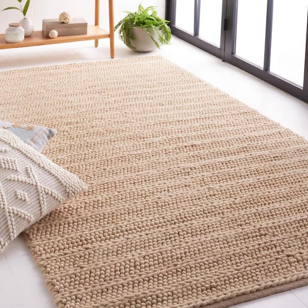 Natura 10 ft. x 14 ft. Beige Basket Striped Area Rug