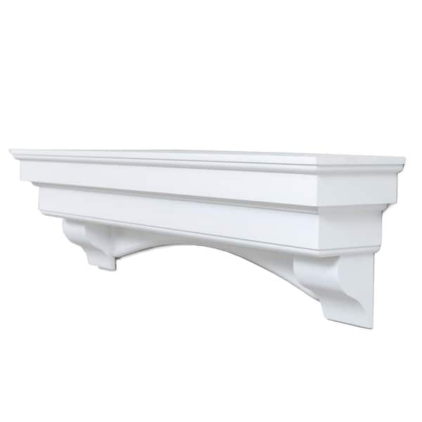 Ashley 60 In X 10 In Traditional Hearth Cap Shelf Mantel In Smooth White Ashtrmk W The Home Depot