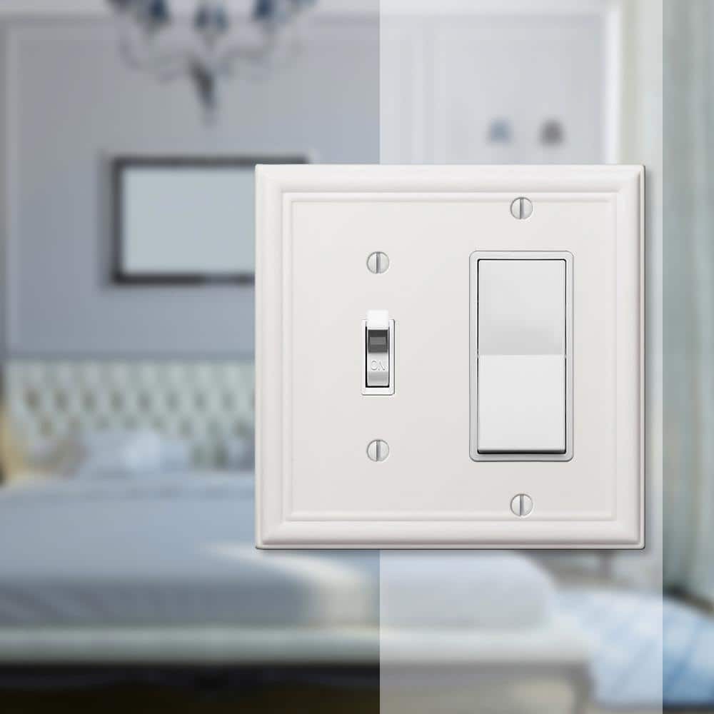 Amerelle White 2-Gang Steel Rocker/Toggle Wall Plate