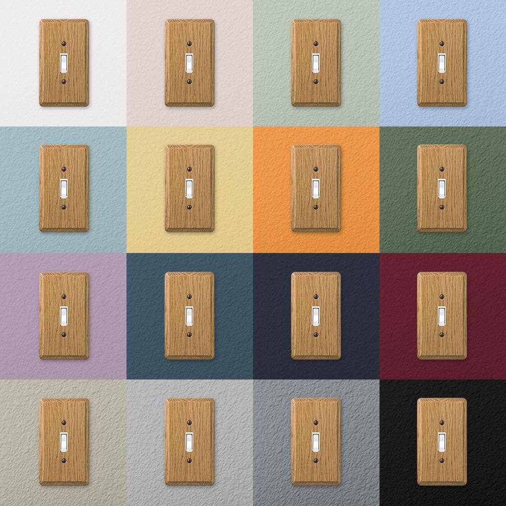 Amerelle Light Oak 3-Gang Toggle Switch Wall Plate