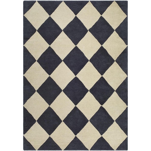 Isaac Charcoal/Beige Modern 5 ft. x 8 ft. Indoor Area Rug
