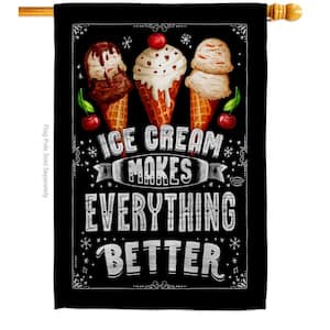 28 in. x 40 in. Ice Cream Better House Flag Double-Sided Readable Both Sides Food Vegetable Decorative