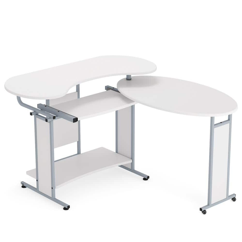 Quad Desk | 4 Person Desk | Branch Office Furniture White / Powder White / 96 Inches x 48 Inches