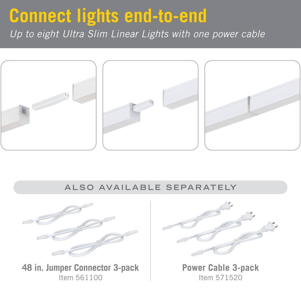 Ultra Slim White Plastic Linear Light Splice Connector, 5-Pack