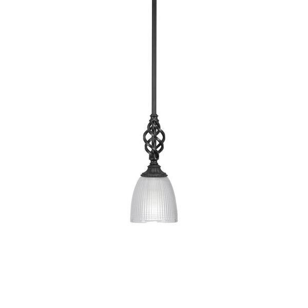 Unbranded Bridgewater 100 W 1-Light Matte Black Standard Mini Pendant Light with Glass Shade