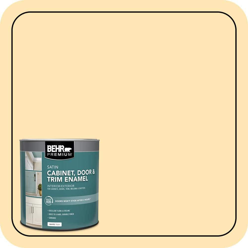 BEHR PREMIUM 1 qt. #P260-3 Vanilla Ice Cream Satin Enamel Interior
