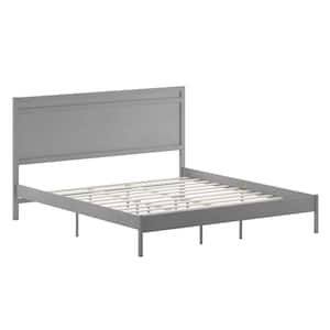 Gray Wash Wood Frame King Platform Bed