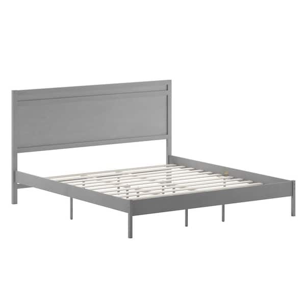 Carnegy Avenue Gray Wash Wood Frame King Platform Bed