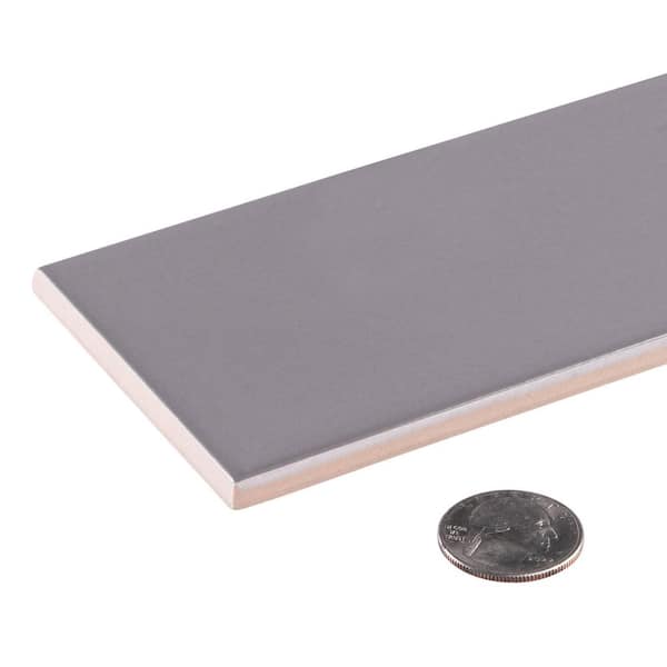 Alva Tatum Grey 3 in. x 12 in. Glossy Ceramic Subway Wall Tile (12.16 sq. ft./Case)