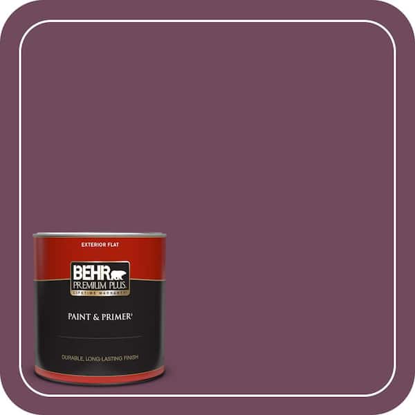BEHR PREMIUM PLUS 1 qt. #MQ1-39 Prussian Plum Flat Exterior Paint & Primer