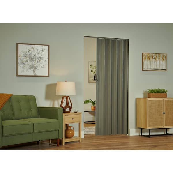 Spectrum Sienna 48 in. x 80 in. Grey Vinyl Accordion Door with