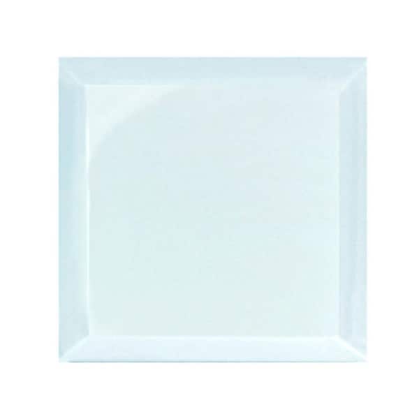 Frosted Beveled Square 8 in. x 8 in. Glossy Blue Glass Wall Backsplash Tile (4 sq. ft./Case)