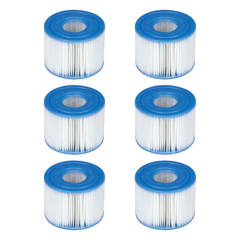 POOLPURE Hot Tub Filters 6-Pack - Type S1 Replacement For Intex PureSpa Models