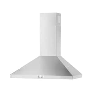 30 in. 300 CFM Chimney Wall Mount Range Hood with Light in Stainless Steel