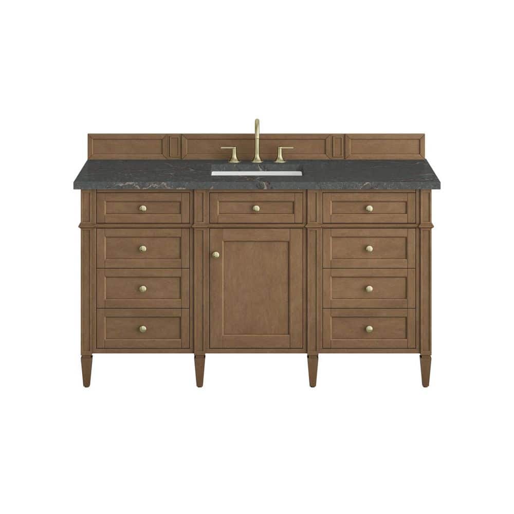 Brittany 60.0 in. Single Bath Vanity in Pecan with Parisien Bleu Wireless Charging Silestone Low Silica Surface Top price history on PriceWatchPro