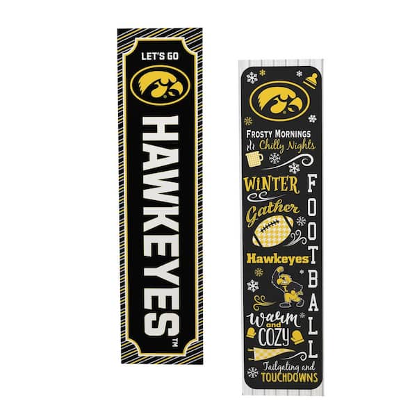 47 in. Double Sided Leaner Porch Sign, University of Iowa, Winter Seasonal